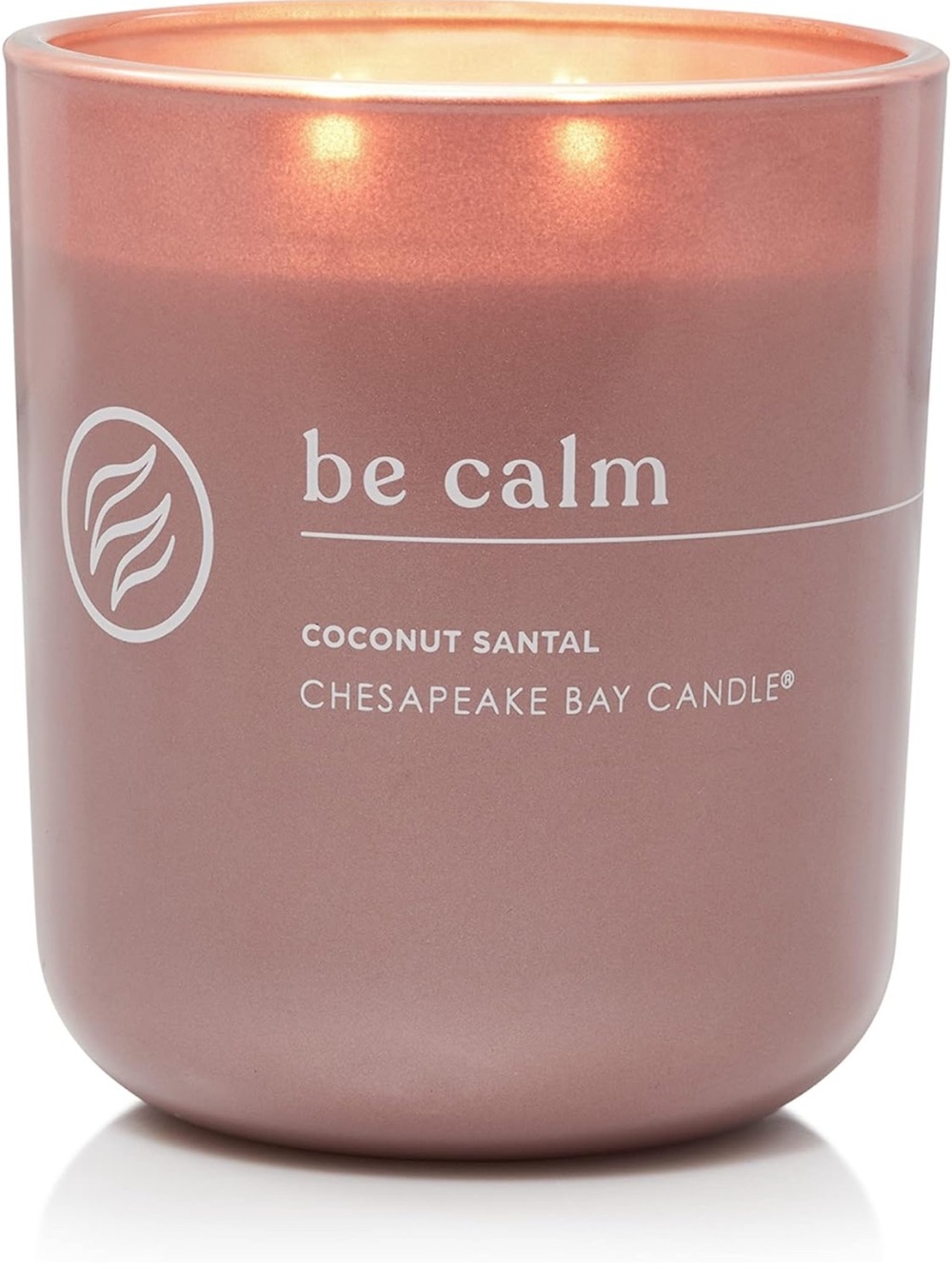 Chesapeake Bay Be Calm Coconut Santal Candle - Rose Pink Glass 🥥